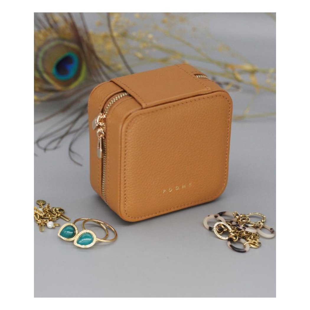 Boîte à Bijoux Carreau - Grainé -  Camel