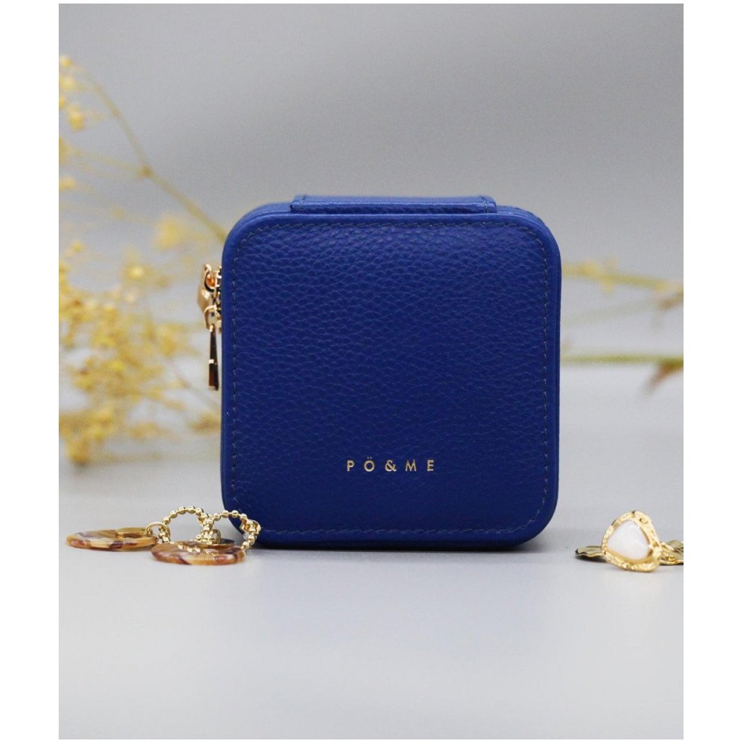 Boîte à Bijoux Carreau - Grainé - Bleu Pastel