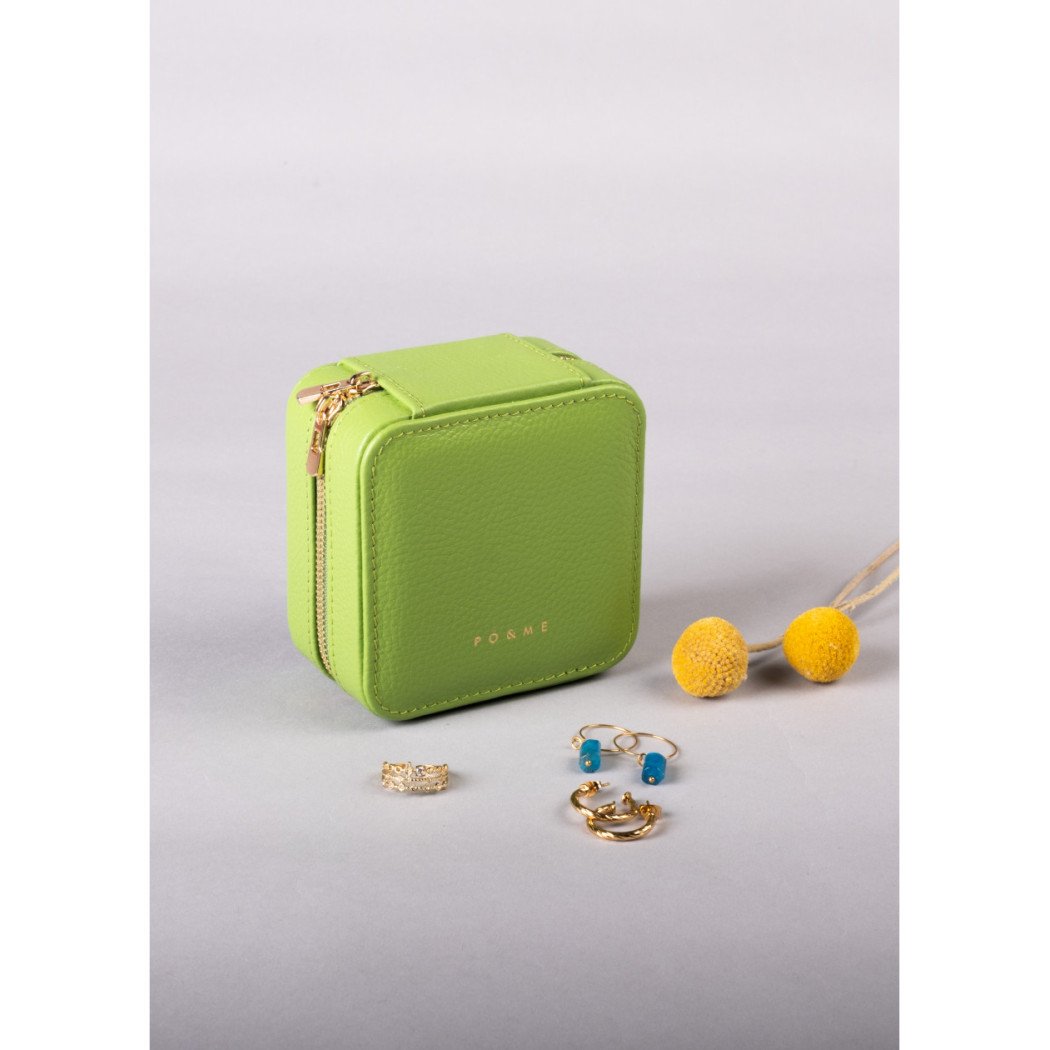 Boîte à Bijoux Carreau - Grainé - Bleu Pastel