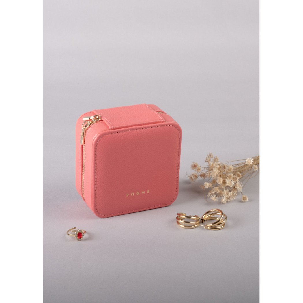 Boîte à Bijoux Carreau - Grainé - Bleu Pastel