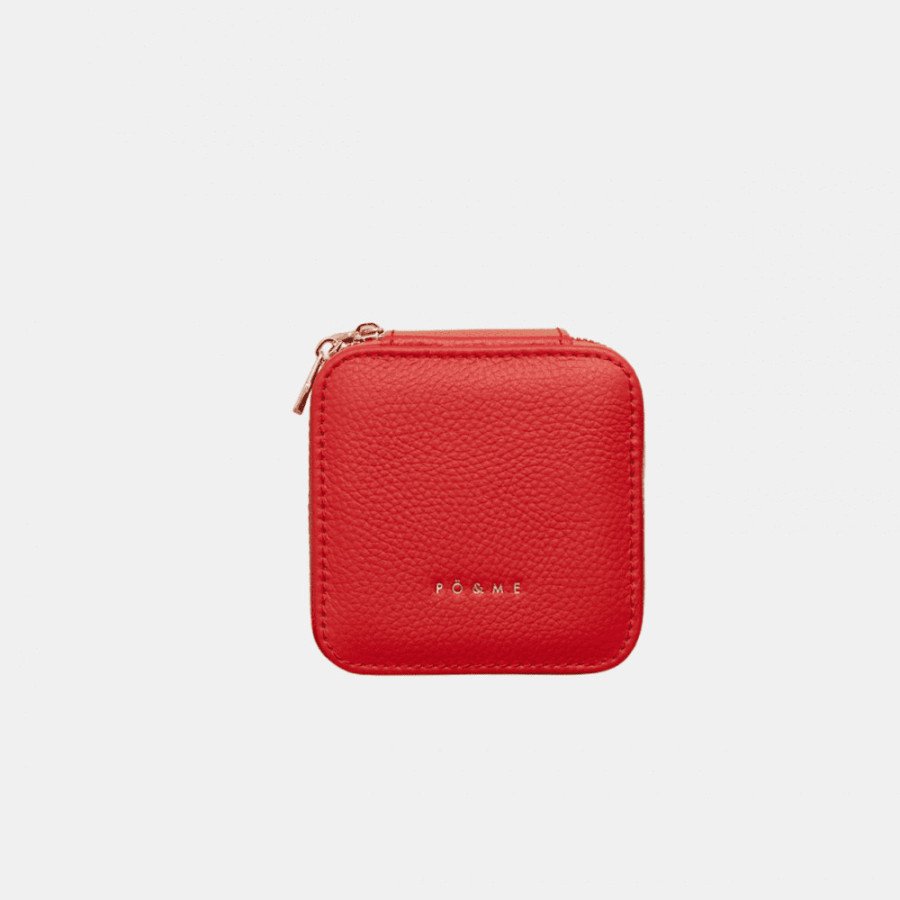 Boîte à Bijoux Carreau - Grainé - Rouge