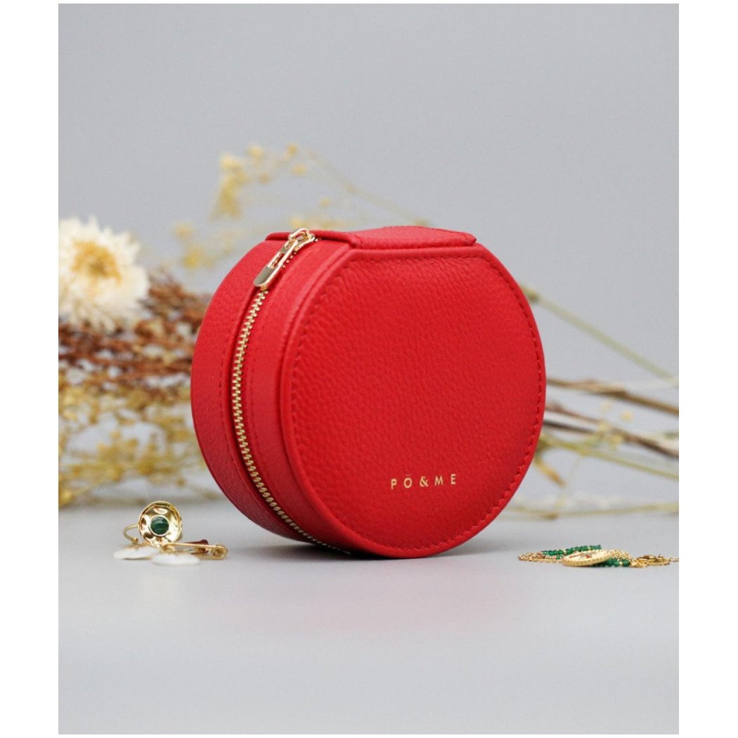 Boîte à Bijoux Trèfle - Grainé - Rouge