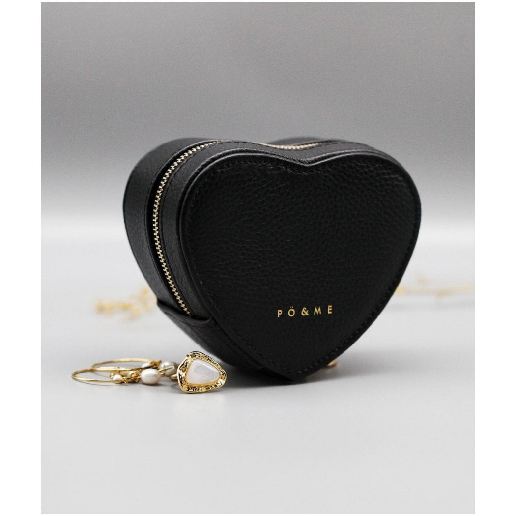 Boite à bijoux Coeur - Grainé - Noir
