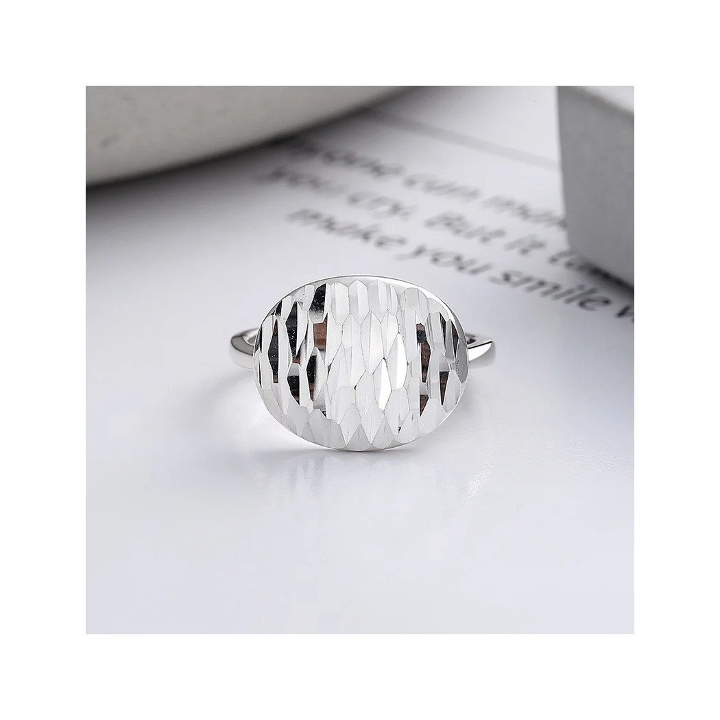 Bague vintage en argent sterling 925, style géométrique élégant et ajustable