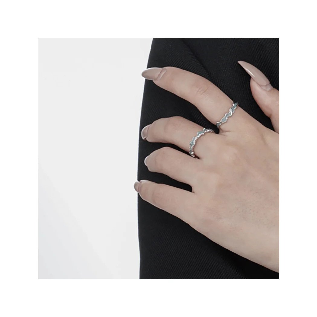 Bague géométrique en argent S925 pour femme, bague tendance et raffinée