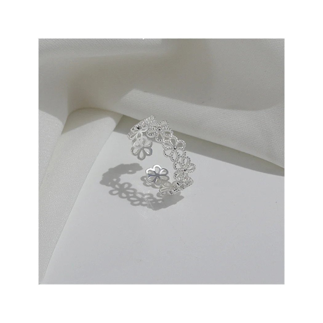 Bijou en argent S925, bague fleur pour femme, style original et élégant