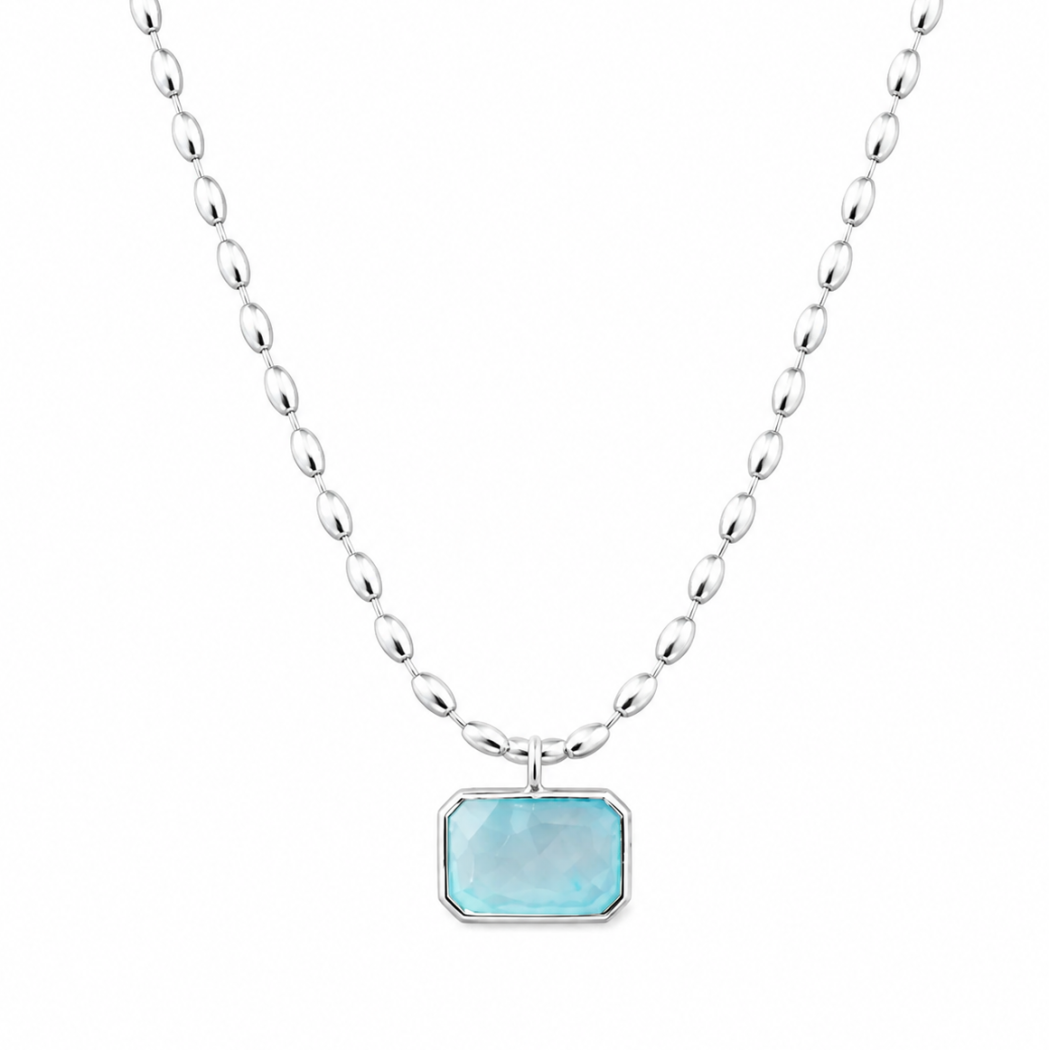 Collier Harmonie Naturelle en argent S925 et amazonite