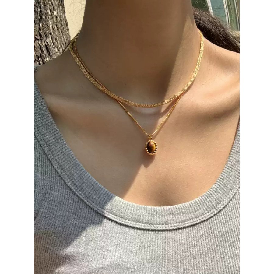 Collier femme multirang avec pierres lapis-lazuli