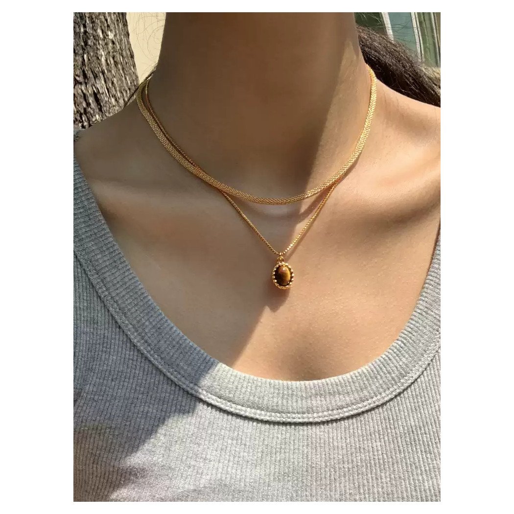 Collier femme multirang avec pierres lapis-lazuli