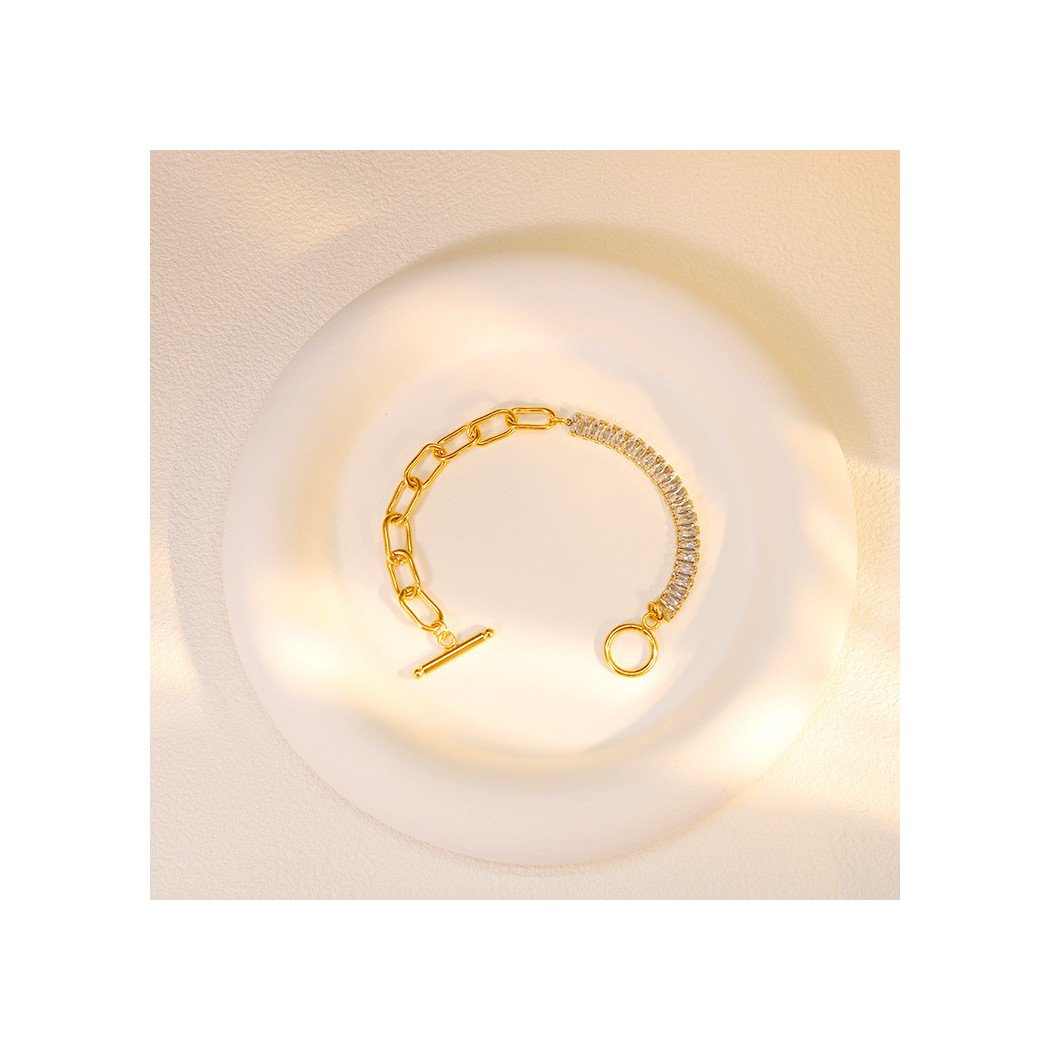 Bracelet Éclat Éternel acier inoxydable plaqué or 18k oxydes De Zirconium