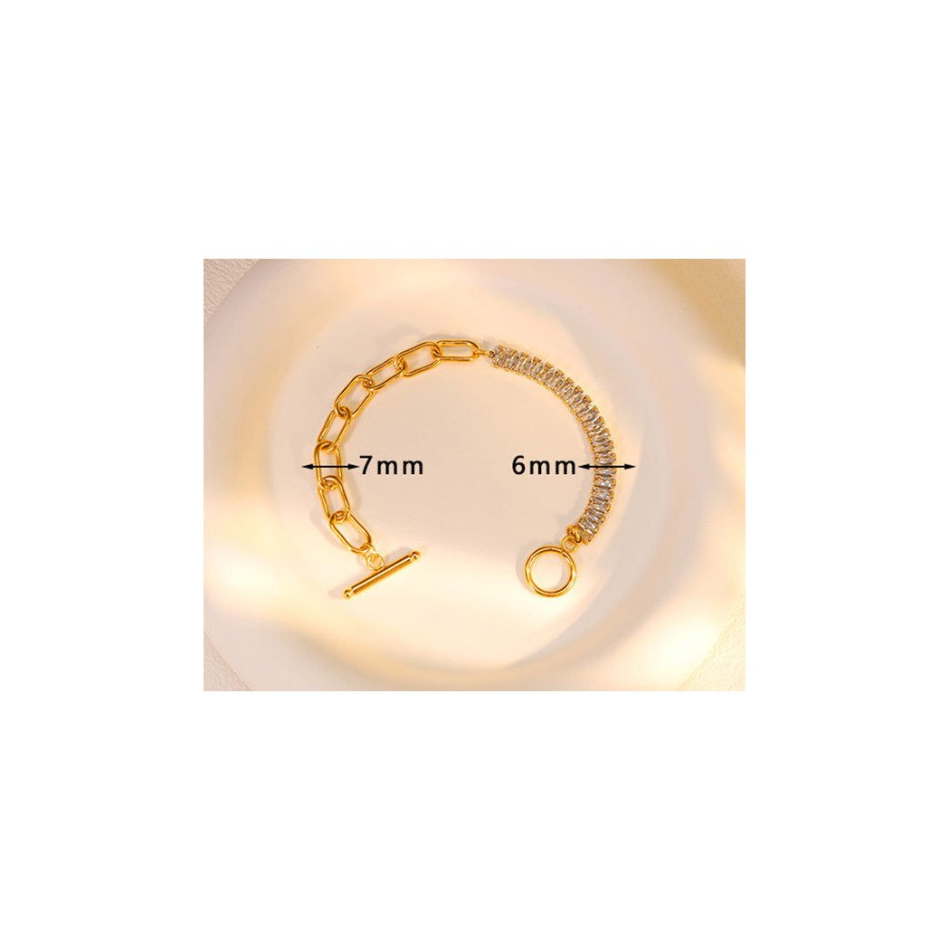 Bracelet Éclat Éternel acier inoxydable plaqué or 18k oxydes De Zirconium